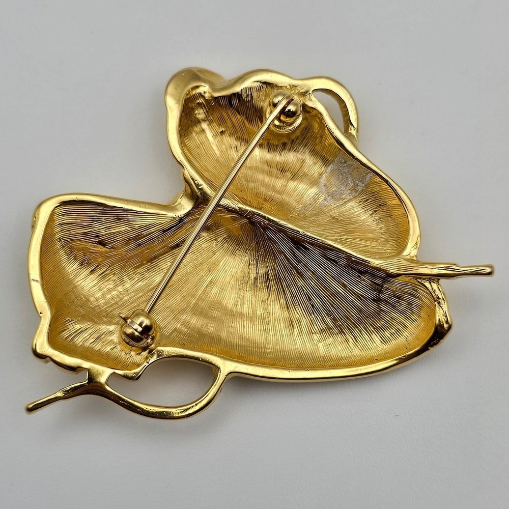 Tennis Shoe Brooch Gold Tone Rhinestone Sneaker Pin Sporty Gift Athletic Fashion - Picture 3 of 9
